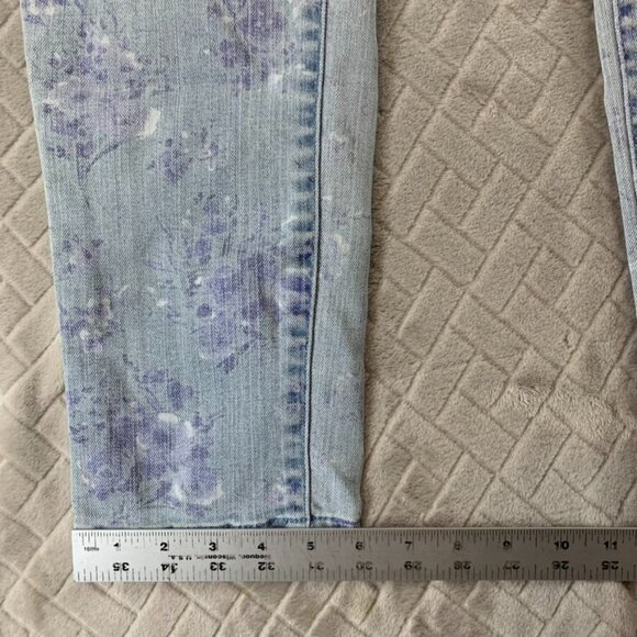 Lauren Conrad Womans 10 Denim Jeans Blue Floral Print Skinny Light Wash Mid Rise - Picture 10 of 16